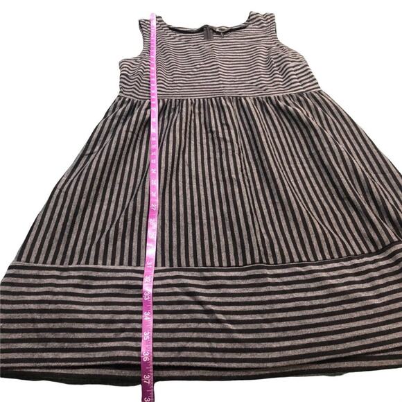 Daisy Fuentes black gray stripe dress LARGE - Picture 9 of 9